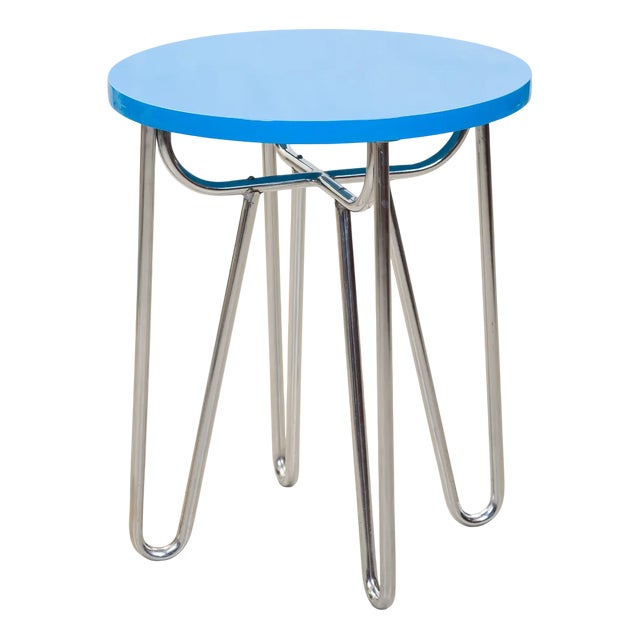 Functionalist Dining Table with Tubular Steel Base, 1930s For Sale