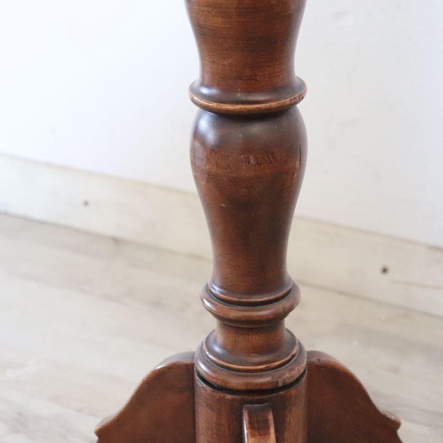 Vintage Pedestal Table in Walnut, 1990s For Sale - Image 9 of 11