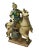 This is a handmade Chinese accent decorative figure of an ancient style warrior on horse in cream white glaze and color...