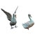 Pair of decorative bronze figural garden geese. Lovely green/blue patina. Perfect and playful to add a bit of humor and...