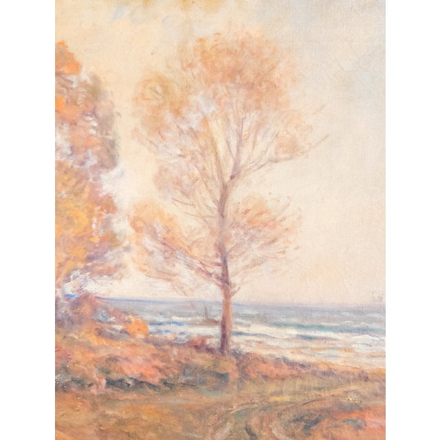Orange 19th Century American Impressionist Autumnal New England Landscape Painting For Sale - Image 8 of 16