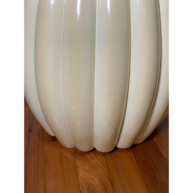 Cream Therien Melon Taboret Table With Parchment Top For Sale - Image 8 of 8