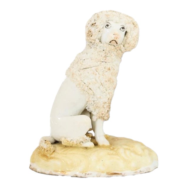 Antique Staffordshire Porcelain Poodle For Sale