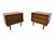Elevate your bedroom with this exceptional pair of authentic mid-century modern walnut nightstands, crafted in the 1960s....