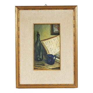 Cesare Giatti, Still Life, Oil on Panel, Framed For Sale