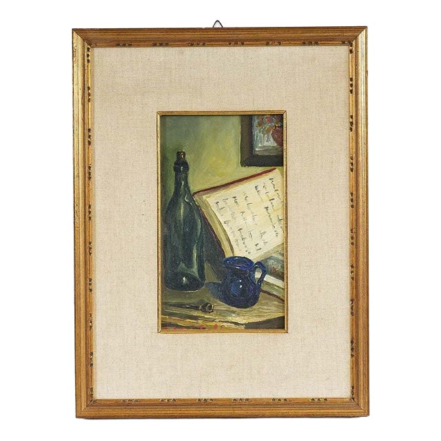 Cesare Giatti, Still Life, Oil on Panel, Framed For Sale