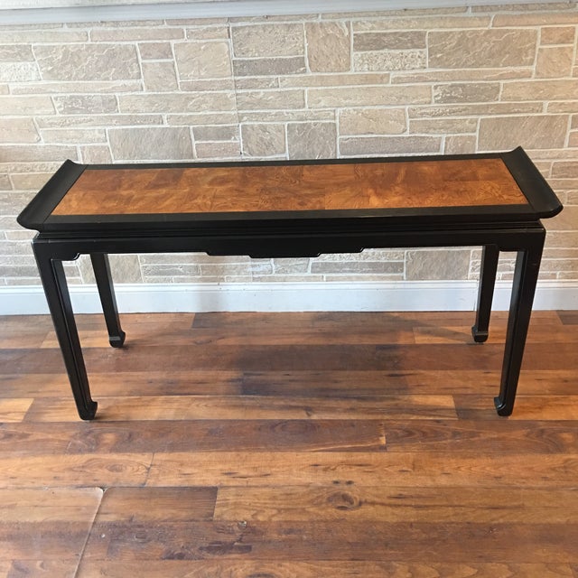 Ethan Allen Dynasty Ming Console Table W/ Wood Grain Inlay ...
