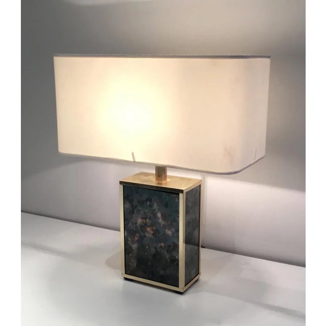 Aldo Tura Foxed Glasses and Gild Metal Lamp in the Style of Aldo Tura, circa 1970 For Sale - Image 4 of 13