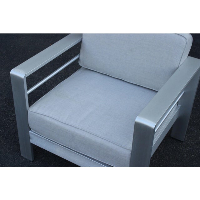 Mozaic Company Modern Pair of Aluminum Outdoor Lounge Chairs For Sale - Image 4 of 12