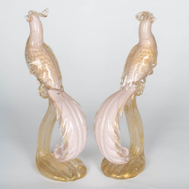 Mid 20th Century Pair of Murano Glass Barbini Birds of Paradise For Sale - Image 5 of 13