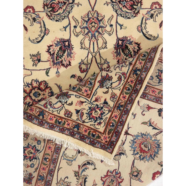 Vintage Hand-Knotted Persian Mashad Rug 6'6" X 8'5" For Sale - Image 4 of 4