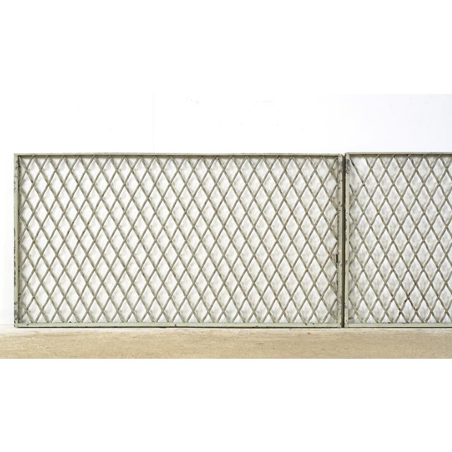 Pair of Reclaimed Industrial Steel Mesh Security Panels 41.5 X 22.25 In. For Sale - Image 4 of 8