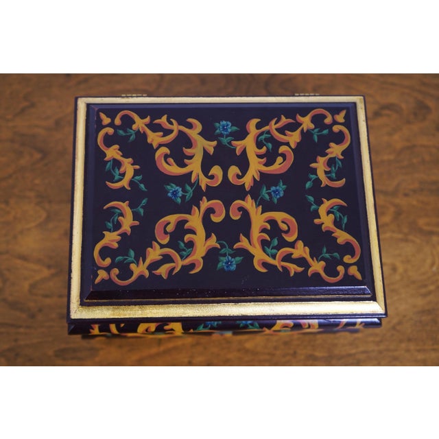 Italian Italian Design Paint Decorated Wood Jewelry Box For Sale - Image 3 of 12