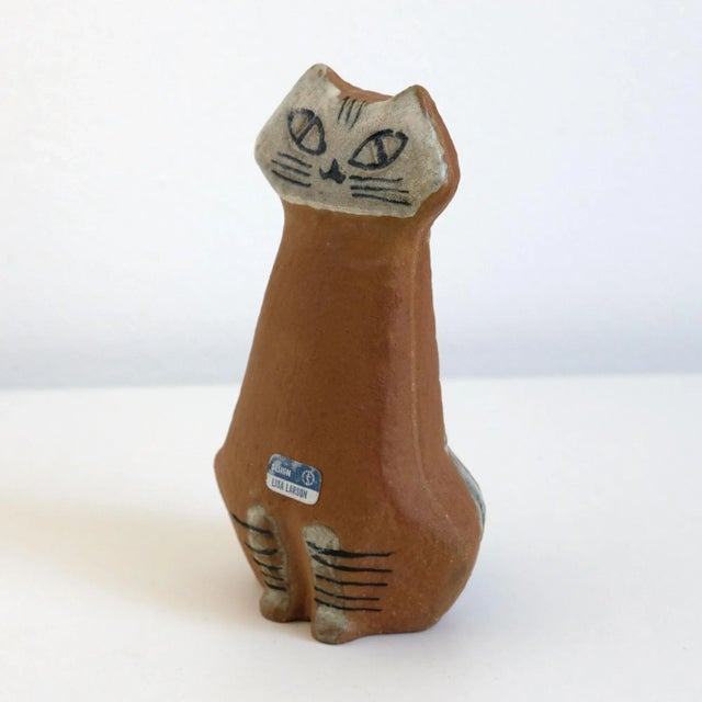 Gustavsberg Lilla Zoo Series Cat Figurine by Lisa Larson, 1950s For Sale - Image 4 of 8