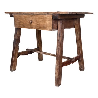 Early 20th Century French Oak Worktable Table with One Drawer, 1920s For Sale