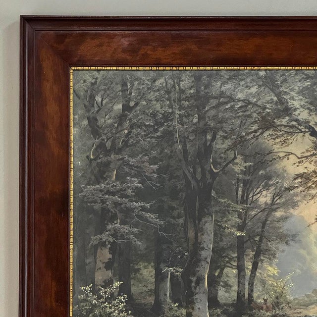 Wood 19th Century Framed Charcoal Landscape by Heinrich Böhmer (1852–1930) For Sale - Image 7 of 16