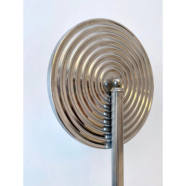 Silver Hand Mirror with Radial Groove Back For Sale - Image 4 of 13