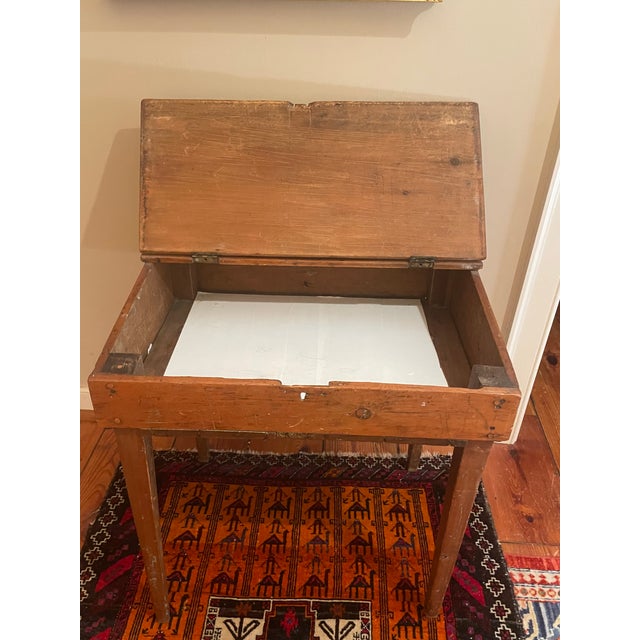 Rustic Pine Slant Top Writing Desk For Sale - Image 4 of 8