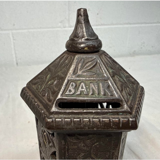 Antique 1890's Chamberlain & Hill Lantern Space Heater Cast Iron Still Coin Bank For Sale - Image 4 of 12