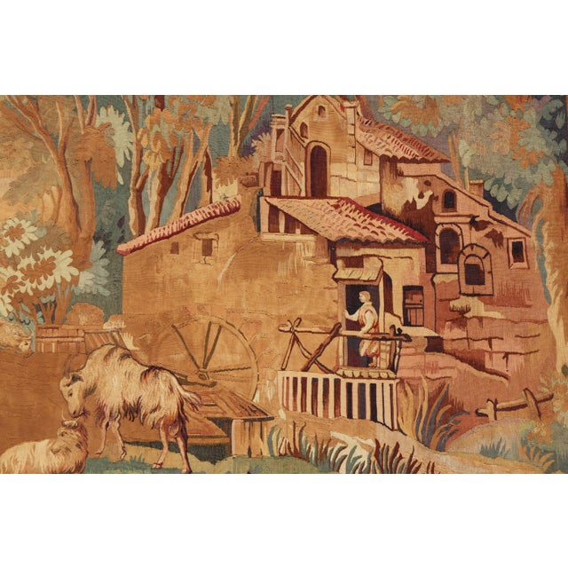 19th Century Antique French Verdure Tapestry With a Countryside Scene For Sale - Image 15 of 16