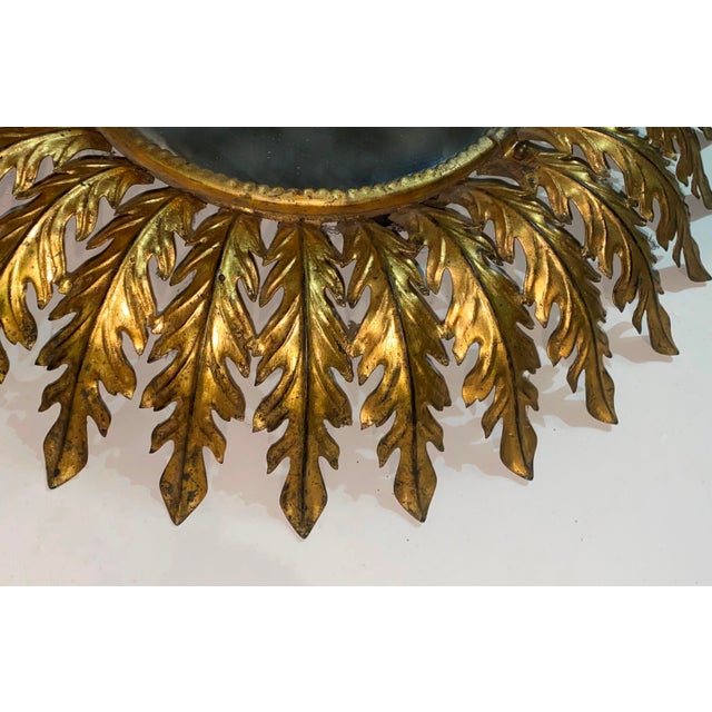 Vintage Italian Gilded Sunburst Mirror, 1960s For Sale - Image 14 of 18