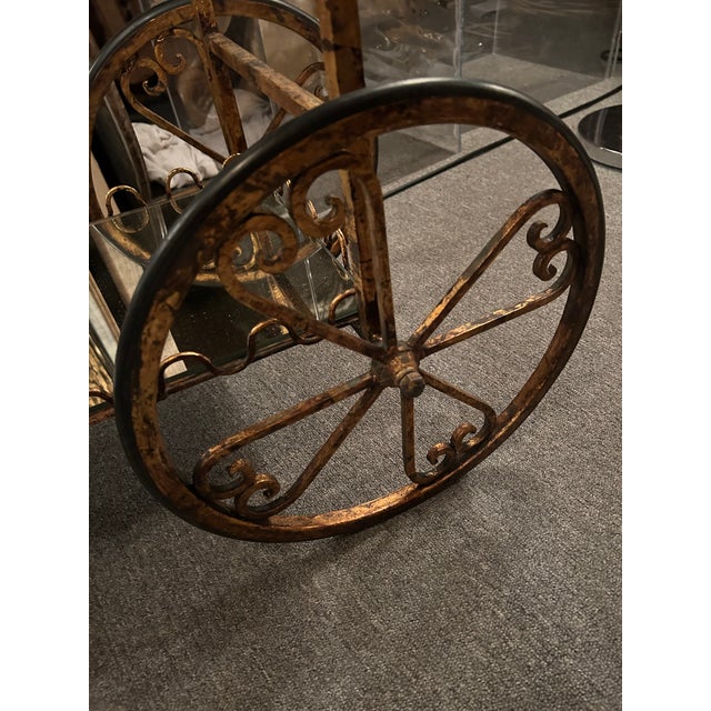 1940s Giltiron Vintage Italian Bar Cart For Sale - Image 5 of 10
