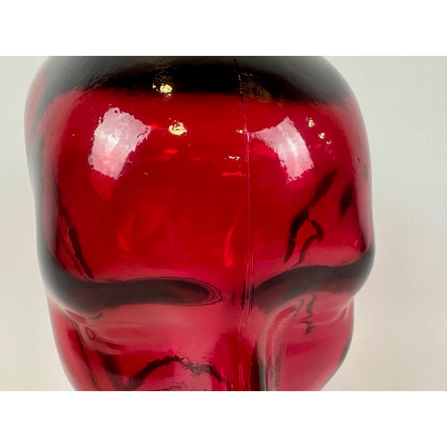 Vintage German Red Glass Head, 1970s For Sale - Image 10 of 13