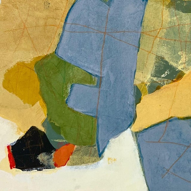 2020s Lee Cox "Fandango" Acrylic on Canvas, Square Abstract Collage Painting in Orange, 2025 For Sale - Image 5 of 8