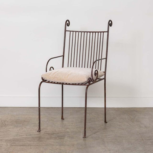 1940s French Wrought Iron Scroll Side Chair For Sale - Image 11 of 14