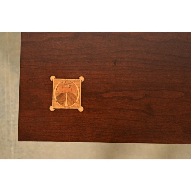 Stickley Harvey Ellis Collection Arts & Crafts Inlaid Cherry Wood Coffee Table For Sale - Image 12 of 16