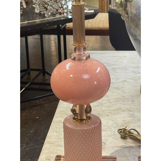 Modern Pink Murano Glass Lamps For Sale - Image 4 of 8