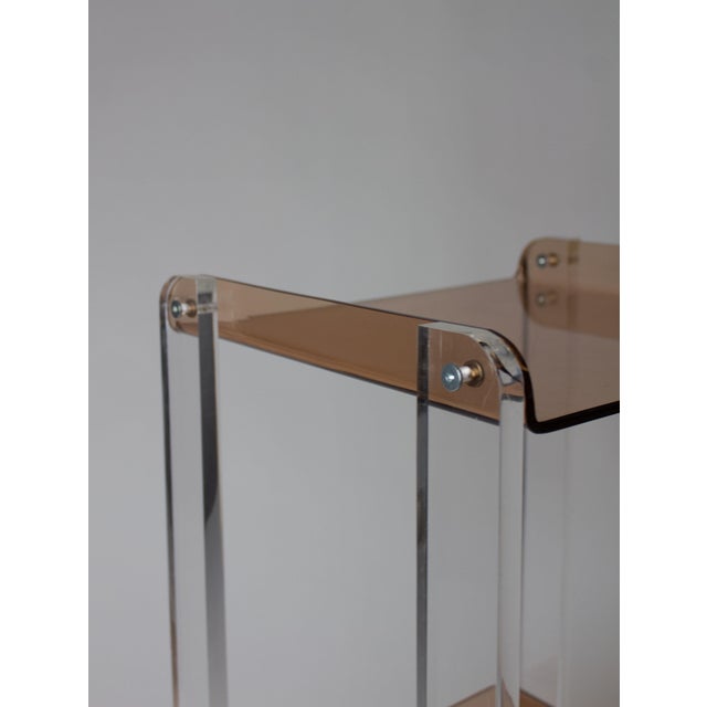 1970s Vintage Acrylic Glass Trolley, 1970s For Sale - Image 5 of 9