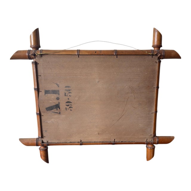 Antique French Faux Bamboo Wall Mirror, 1900s For Sale - Image 6 of 7