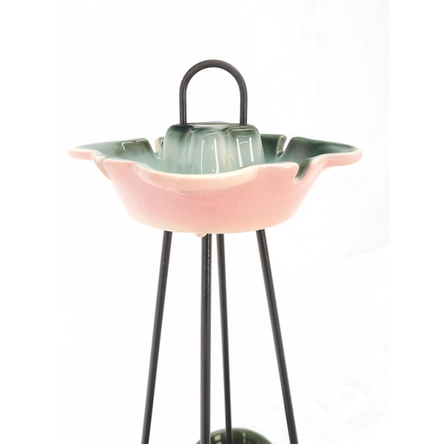 Circa1950's Ceramic Pottery & Wire Base Floor Standing 2 Tier Ashtray For Sale - Image 9 of 11