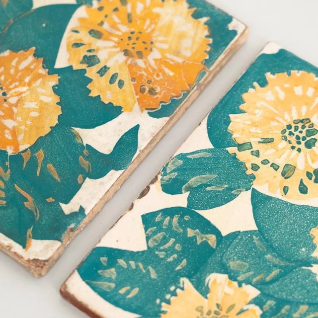 Ceramic Spanish Decorative Ceramic Tiles of Casa Vicens by Antoni Gaudí, 1888, Set of 2 For Sale - Image 7 of 13