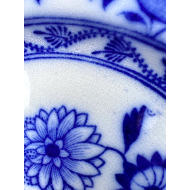 Blue Early 20th Century English Blue Onion Flow Blue Plate For Sale - Image 8 of 8