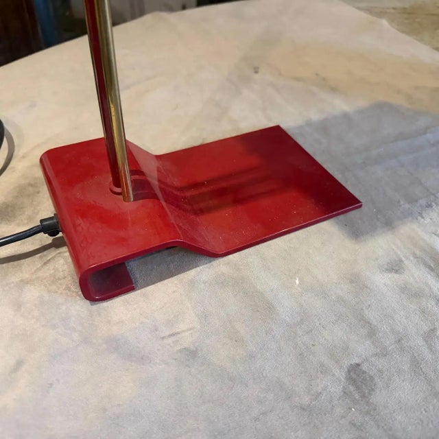 Metal 1980s Mid-Century Modern Brass and Metal Desk Lamp by Goffredo Reggiani For Sale - Image 7 of 13