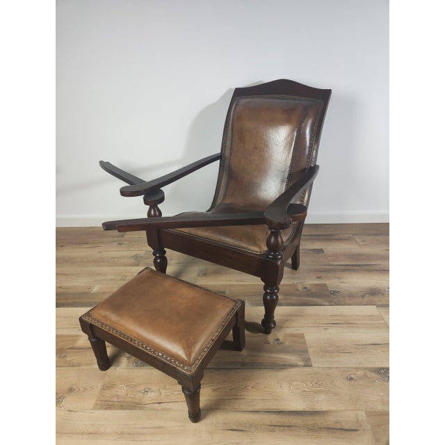 A beautiful antique castle Armchair /chipperchair including stool Is in top condition Measurements Height Width Depth...
