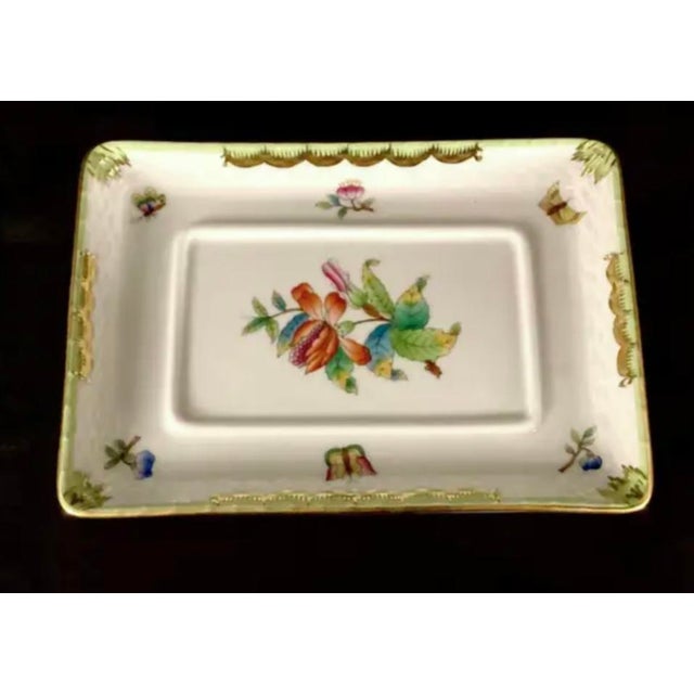 Mid 20th Century Herend Queen Victoria Rectangular Covered Butter Dish For Sale - Image 5 of 8