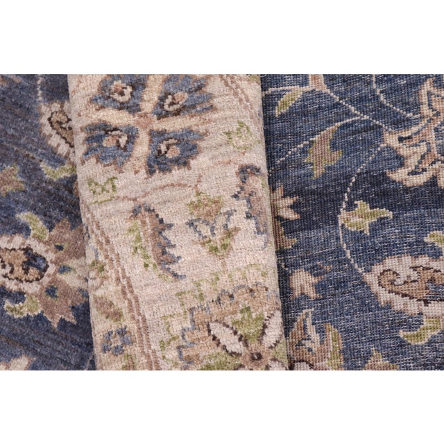 Gray Bohemian Ziegler Gray/Blue Wool Runner Rug- 6'1'' X 6'2'' For Sale - Image 8 of 10