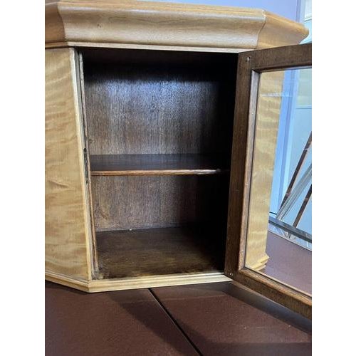 Brown Satinwood Collectors Table / Wall Display Cabinets, Set of 2 For Sale - Image 8 of 12