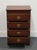 Duncan Phyfe Vintage Antique Solid Mahogany Traditional Duncan Phyfe Style 17" Four Drawer Chest Nightstand For Sale - Image 4 of 11