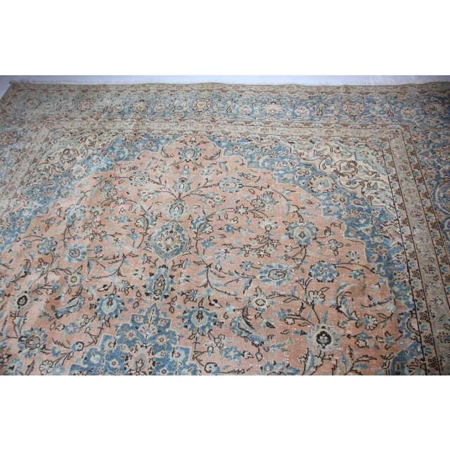 Traditional Vintage Persian Tabriz Rug – Pastel Floral Medallion Elegance - 9' 9'' X 12' 4''' For Sale - Image 3 of 14