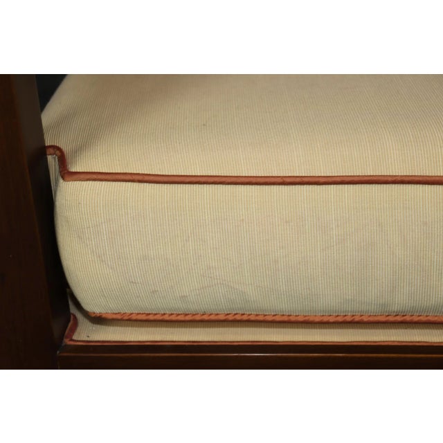 Beige Beautiful Hollywood Regency Gold Leaf Gilt and Solid Cherry Window Bench For Sale - Image 8 of 9