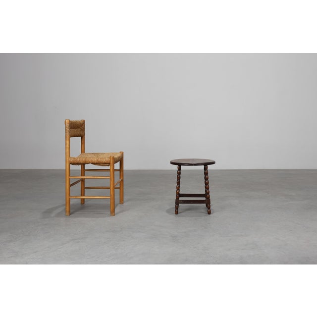 Rustic Antique French Provincial Rustic Stool in Oak, 1900s For Sale - Image 3 of 11