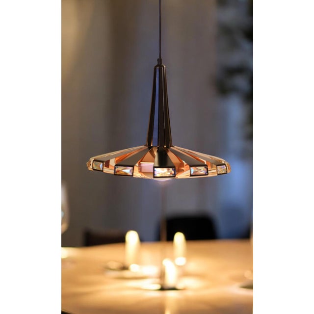 Mid-Century Modern Vintage P236 Pendant Lamp in Black Metal and Copper by Werner Schou for Coronell Elektro, 1960s For Sale - Image 3 of 15