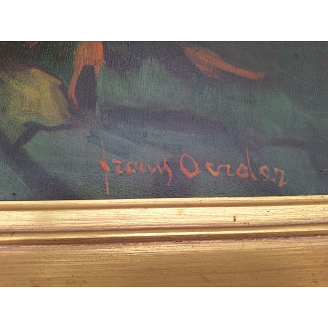 Chrysanthemums Franz Oerder Flowers Still Life Vibrant Yellow 1930s For Sale - Image 4 of 4