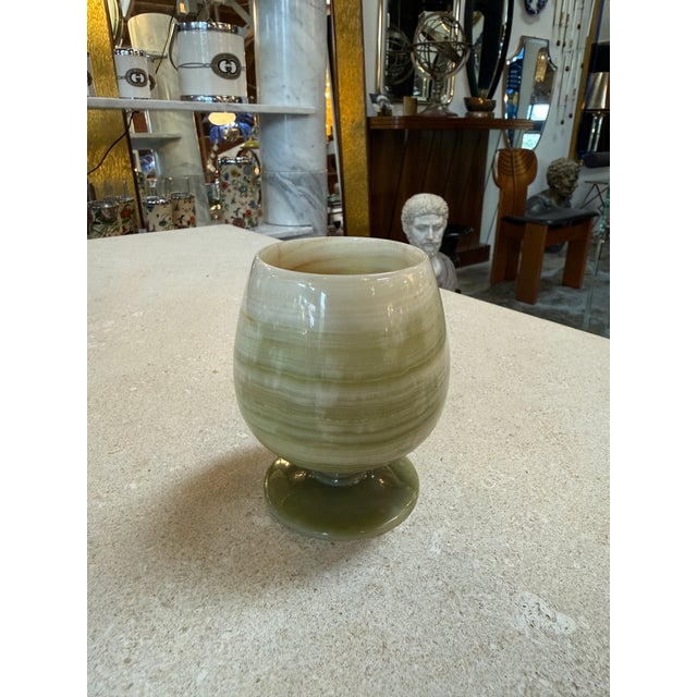 Stone Italian Marble Drink Set With Tray and Six Goblets, 1970s For Sale - Image 7 of 10