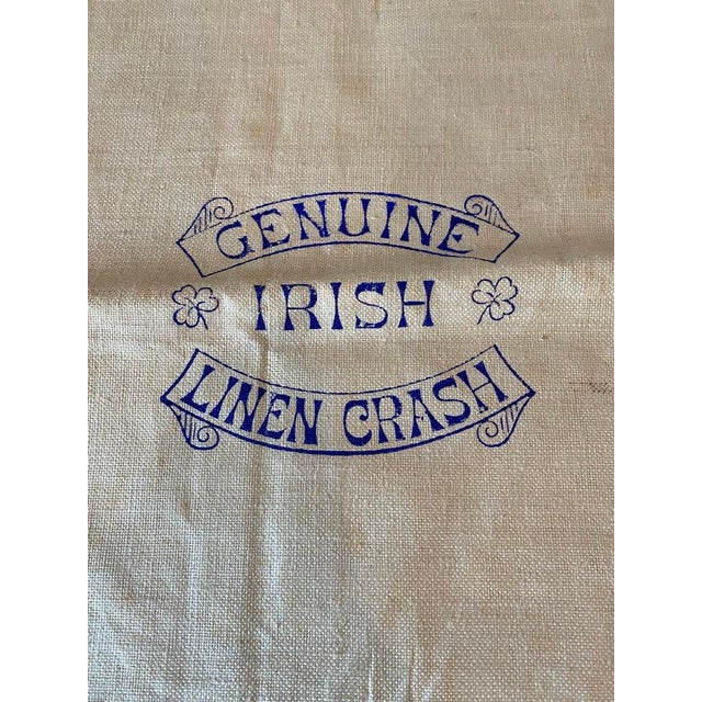 Rustic European Antique "Genuine Irish Linen" Fabric- 1 Yard For Sale - Image 3 of 5