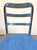 Antique Industrial Steel & Oak Chairs by Angle Steel Stool Co / K M Supply Company in Vivid Blue For Sale - Image 10 of 12